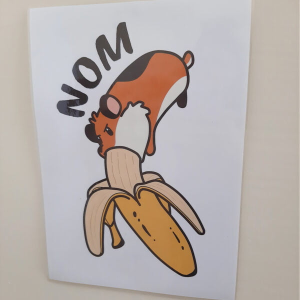 hongerige hamster matthew vs banaan gelamineerde poster