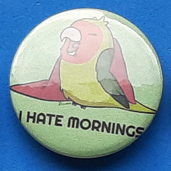 i hate mornings buttons medium peach faced