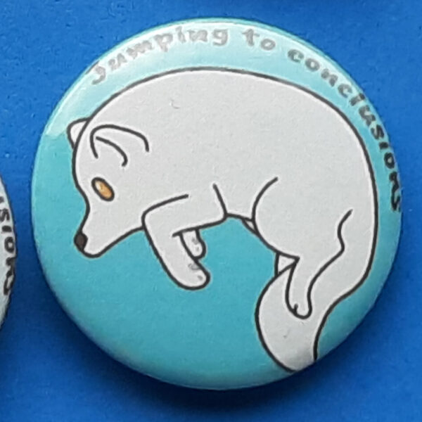 jumping to conclusions buttons medium arctic fox