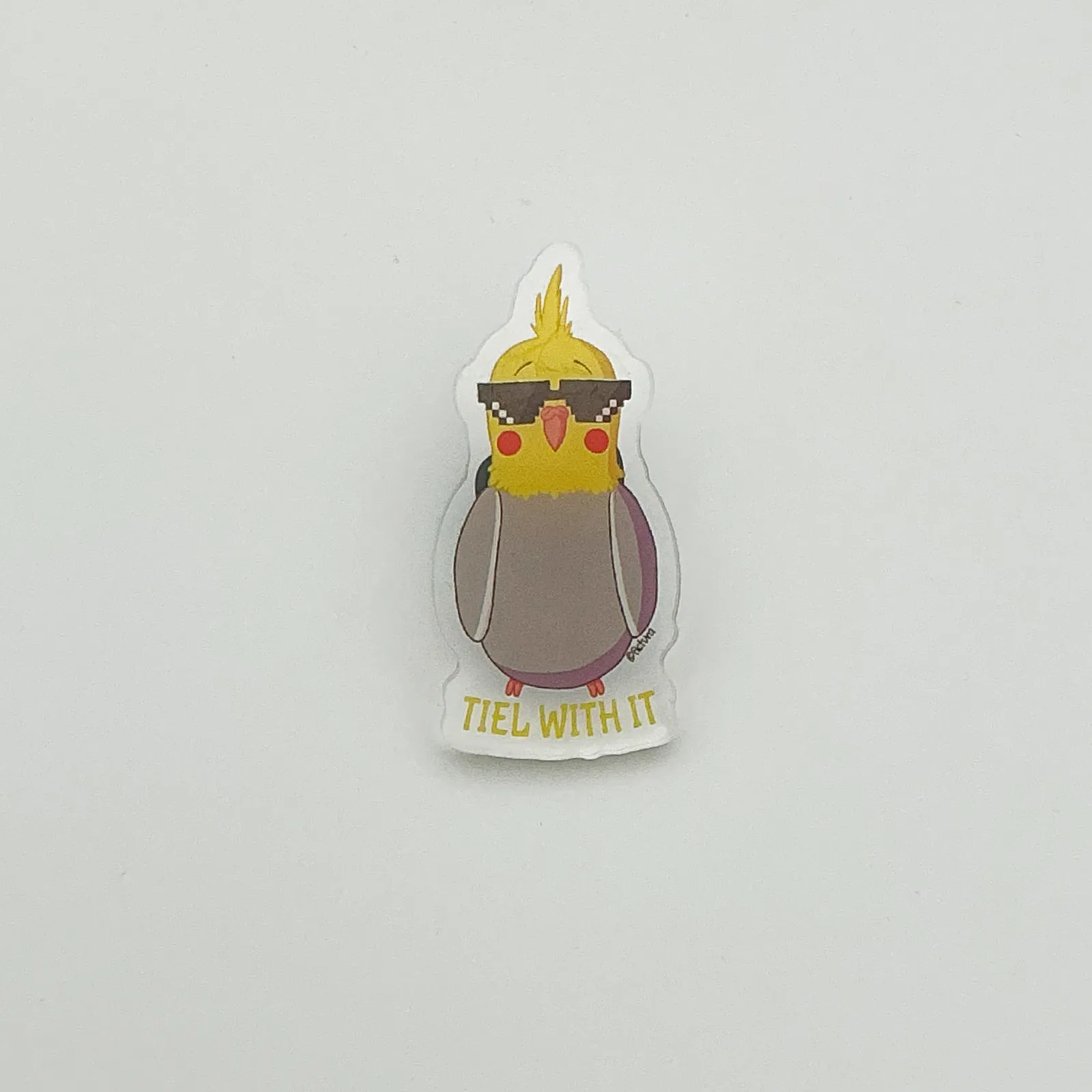Tiel with it Kiko the cockatiel - Acrylic pin