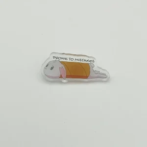 Prone to mistakes Snowball the bunny - Acrylic pin