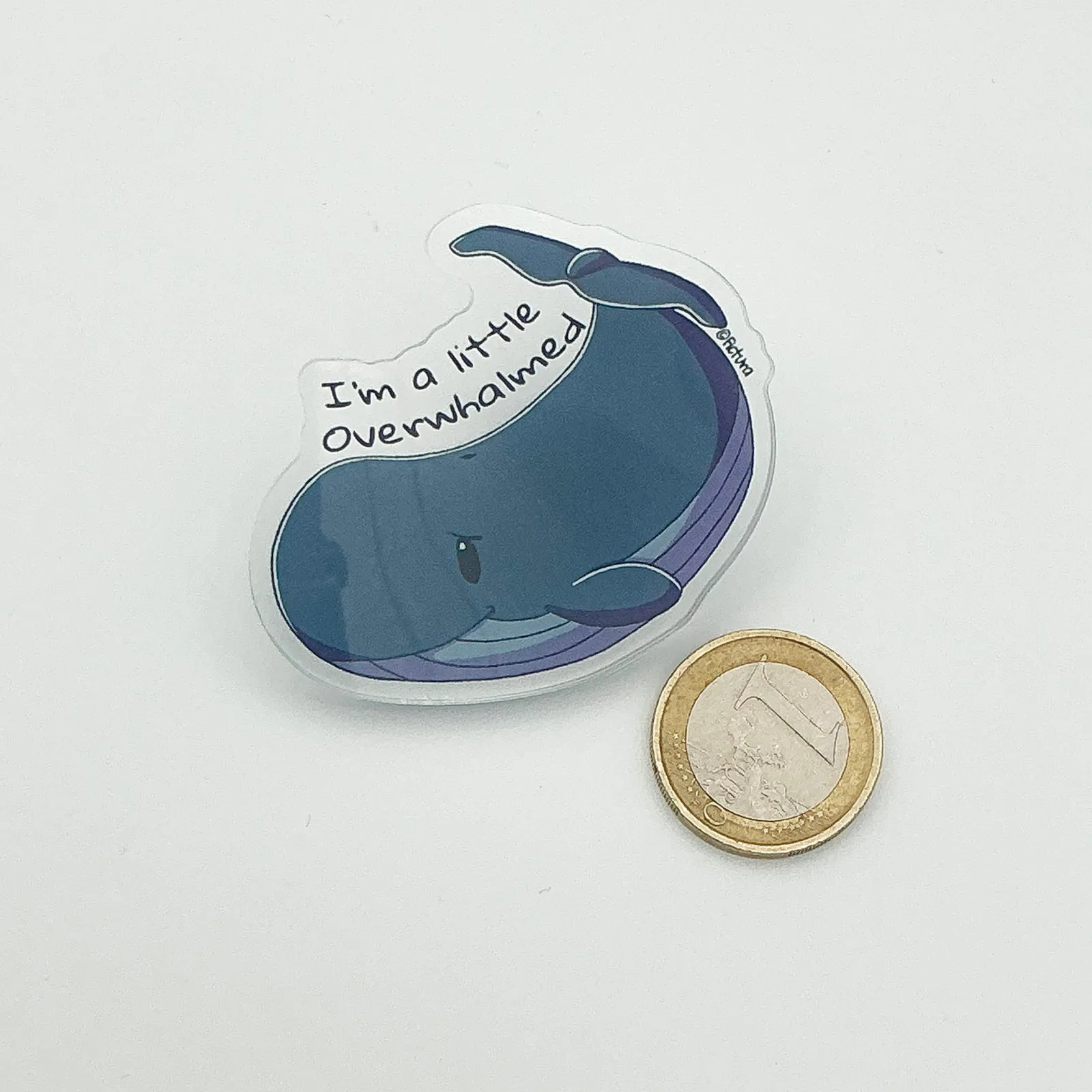I'm a little overwhalemed Whilmer the whale - Acrylic pin - Image 3