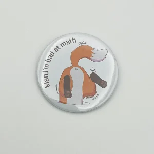 Man, I'm bad at math Copper the red fox - Large button