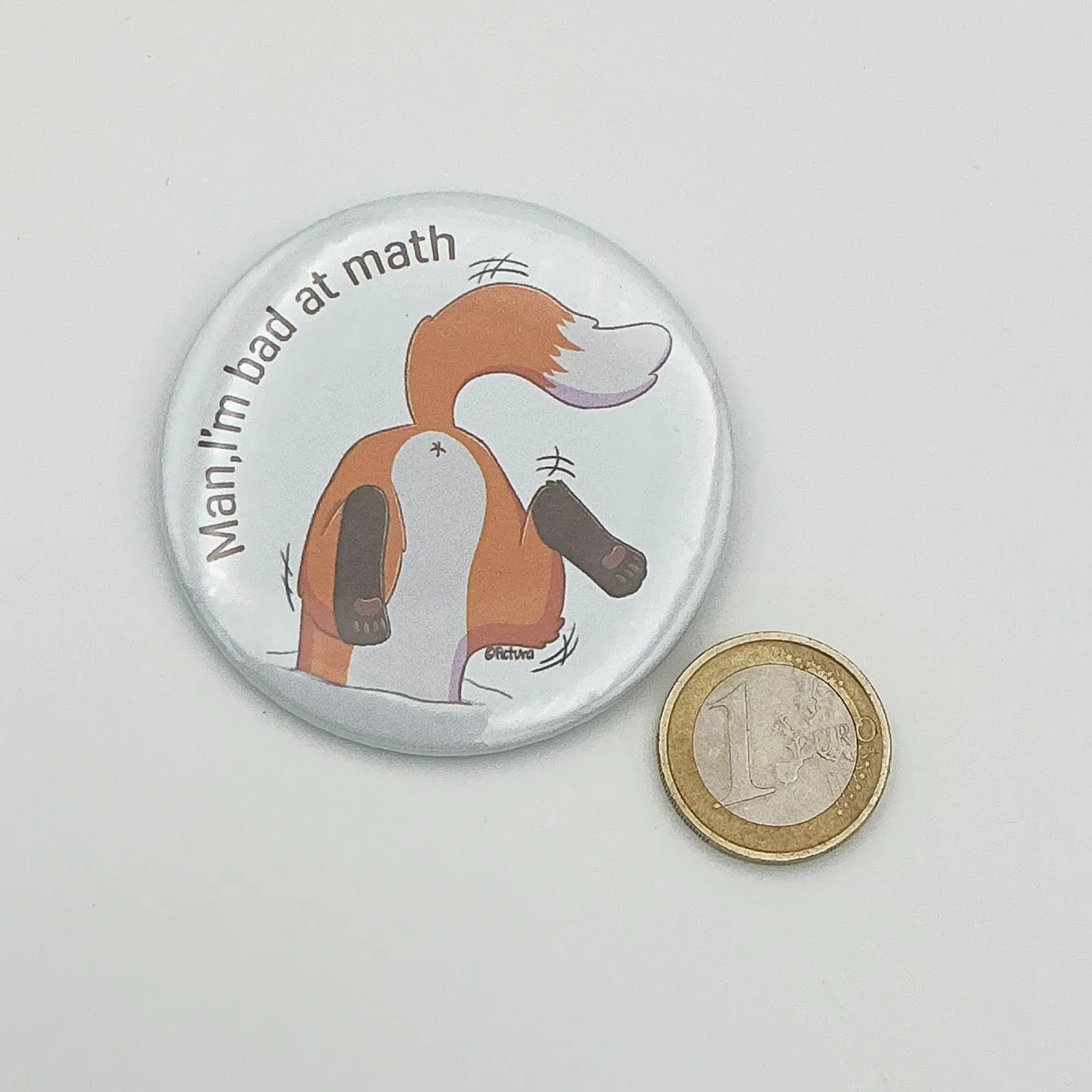 Man, I'm bad at math Copper the red fox - Large button - Image 2