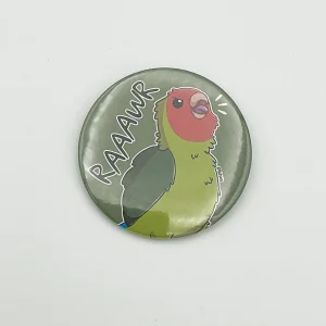 Raaawr Lucky the lovebird - Large button