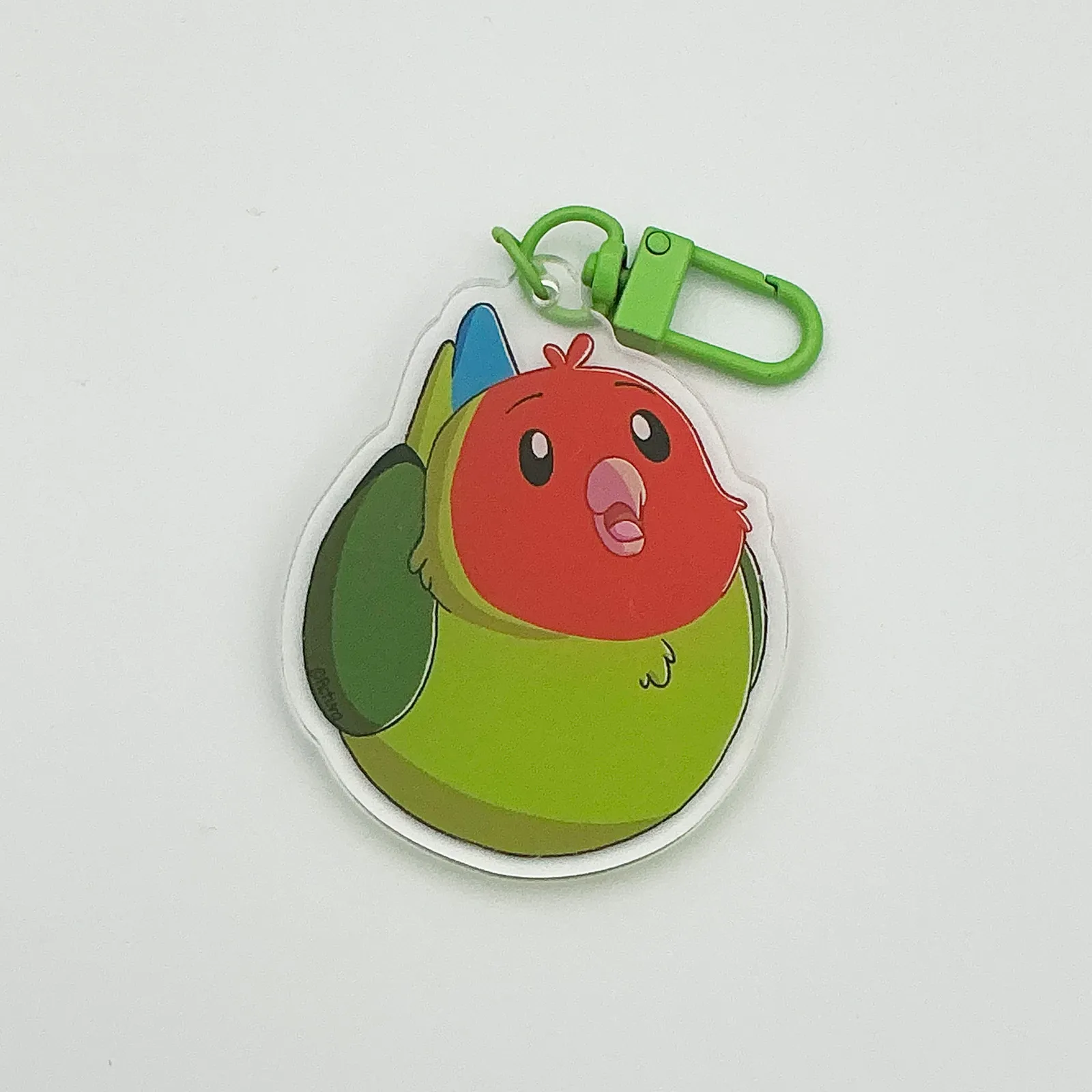 Cute & fluffy Lucky the lovebird - Acrylic keychain - Image 3