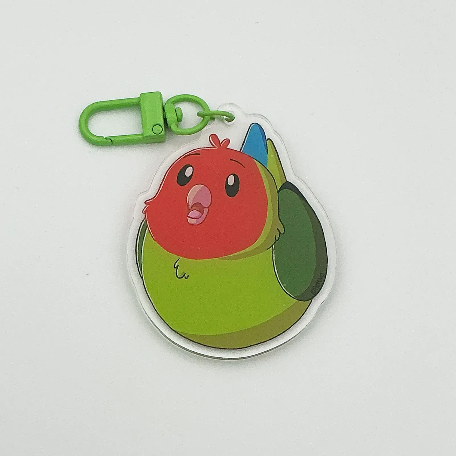 Cute & fluffy Lucky the lovebird - Acrylic keychain - Image 2