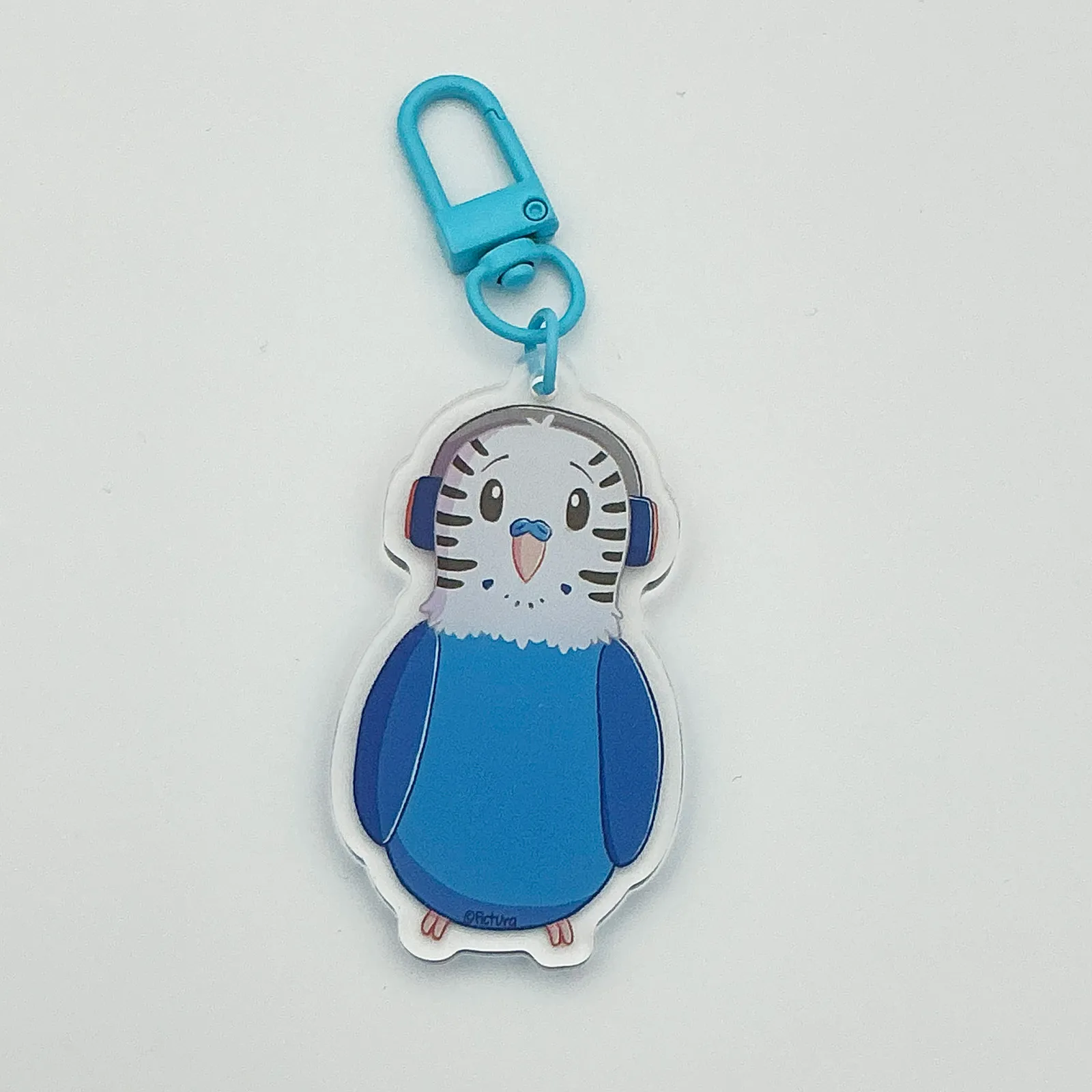 Listening to good tunes Skye the budgie - Acrylic keychain - Image 3