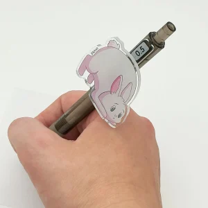 Curious Snowball the bunny - Pen with acrylic attachement