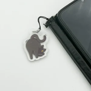 Dancing butt Kuro the cat - Acrylic phonecharm