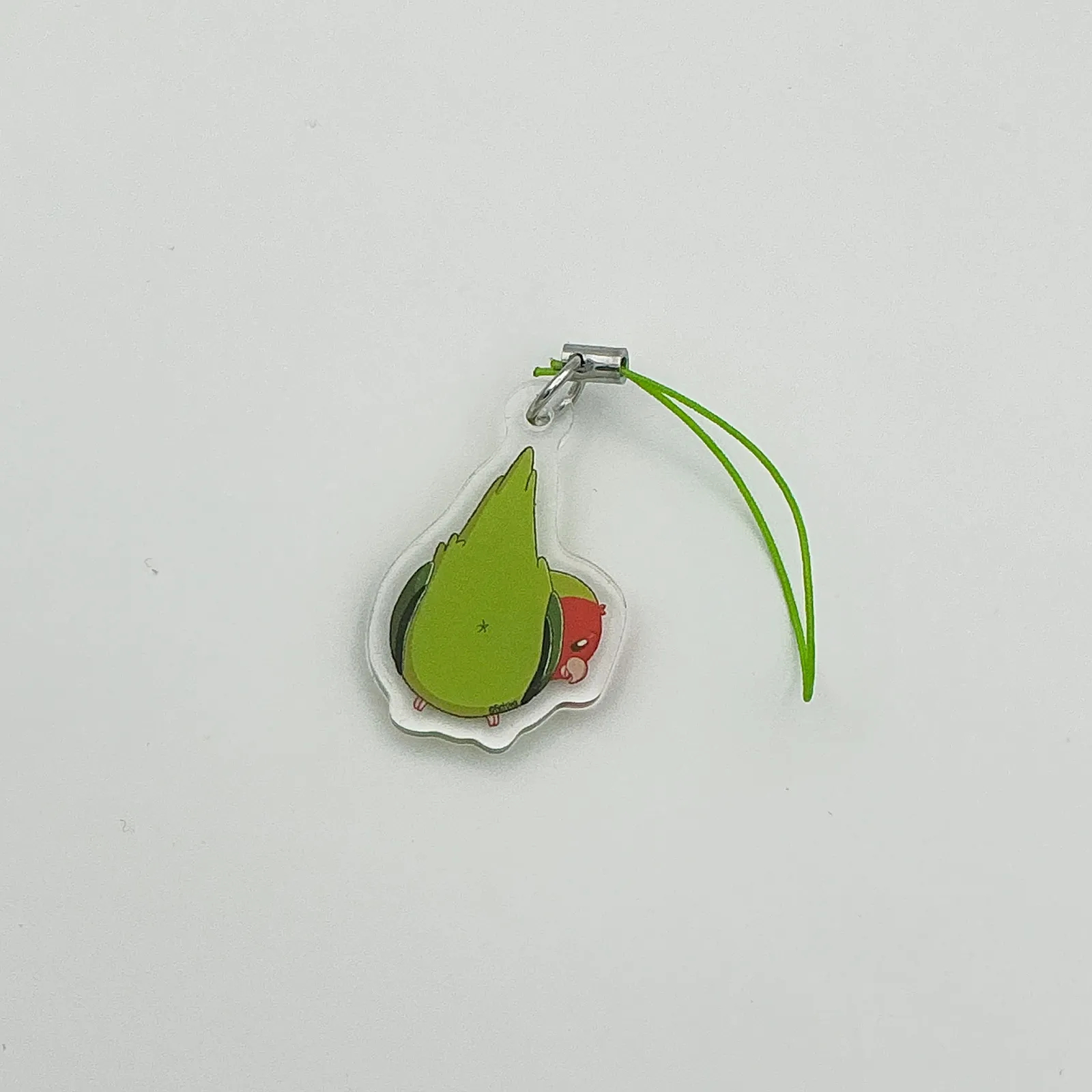 Butt fluffs Lucky the lovebird - Acrylic phonecharm - Image 3