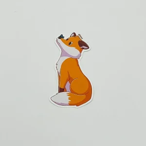 Butterfly on nose of Copper the fox - Kiss-cut sticker