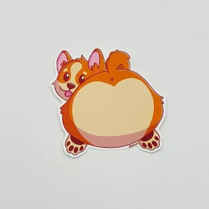 Heart butt Dex the corgi - Kiss-cut sticker
