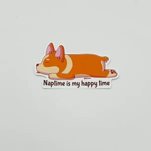 Naptime is my happy time Dex the corgi - Kiss-cut sticker