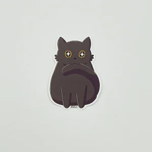 Tail nom Kuro the cat - Kiss-cut sticker
