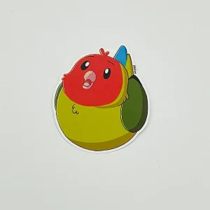 Cute & fluffy Lucky the lovebird - Kiss-cut sticker