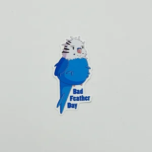 Bad feather day Skye the budgie - Kiss-cut sticker