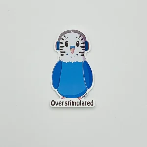 Overstimulated Skye the budgie - Kiss-cut sticker