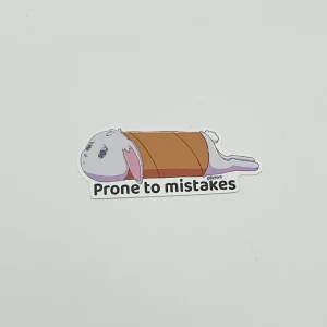 Prone to mistakes Snowball the bunny - Kiss-cut sticker